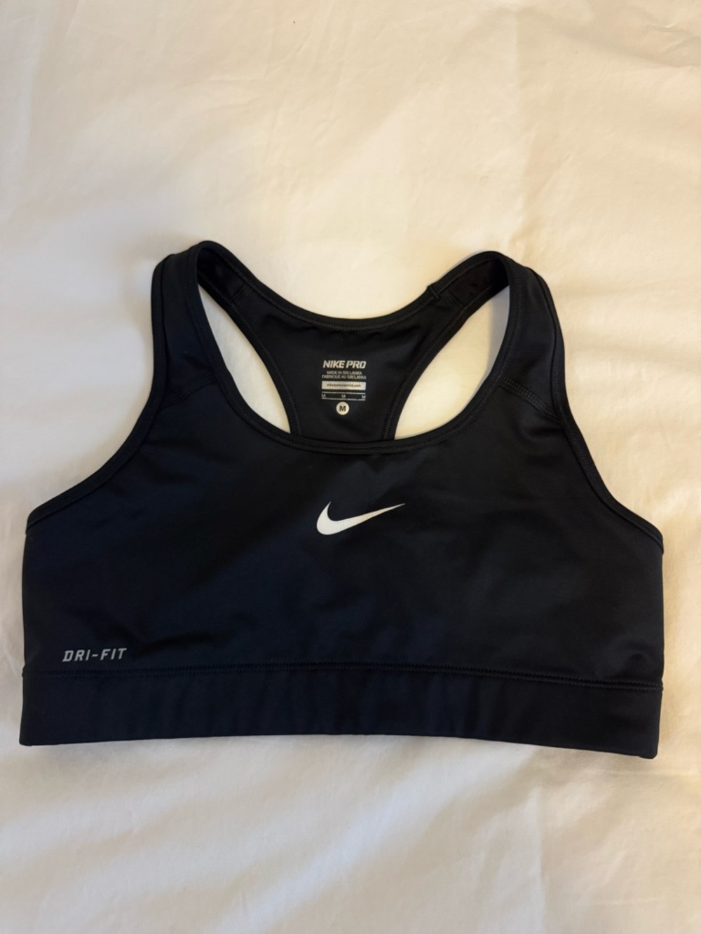 Nike Black Sports Bra with White Swoosh